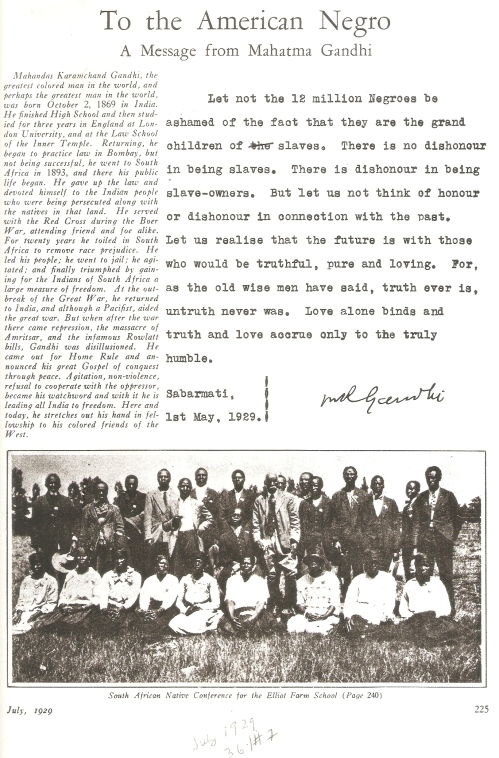 Gandhi's message to the African American.